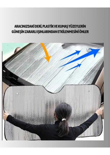 Gelişmiş Yansıtıcılı Katlanabilir Araç Güneşliği – Alüminyum & Süngerli Izolasyon Tek modelleri