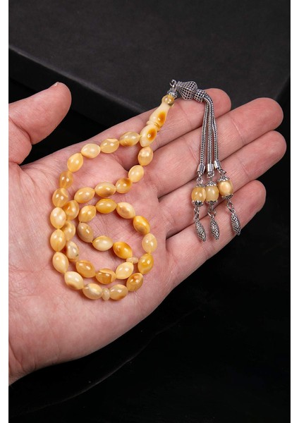 Arpa Tane Gümüş Püsküllü Kaya Damla Kehribar Tesbih fiyatları