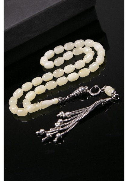 Limon Renk Kapsül Gümüş Püsküllü Damla Kehribar Tesbih fırsatları