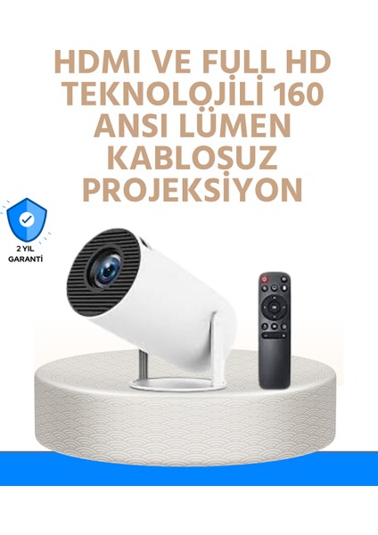 Kablosuz ve Kablolu Bağlantı Seçenekli Ev Tipi Projeksiyon