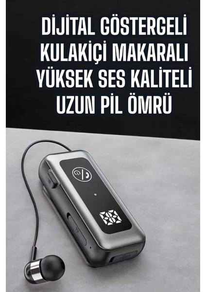 Kablolu Makaralı Bluetooth Kulaklık Uzun Pil Ömrü Dijital Göstergeli indirimleri