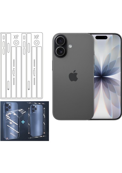 Iphone 17 Için Arka ve Yan Şeffaf Kaplama Tpu Sticker Çizilme Önleyici Kaplama Sticker