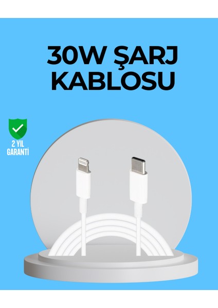 Dayanıklı Tpe Lightning Kablo – 30W Hızlı Şarj ve Veri Transferi
