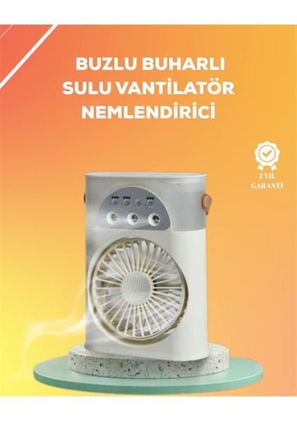 Mini Klima Fan | Usb'li, 7 Renk Gece Işığı, 3'ü 1 Arada Fonksiyon