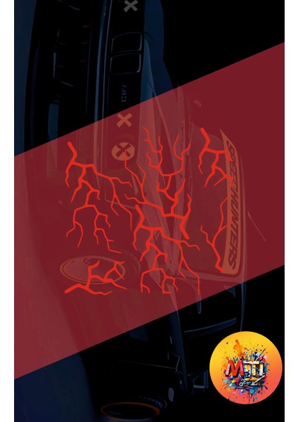 Şimşek Yıldırım 25X25CM Folyo Kesim Evrensel Üniversal Desen Kaplama Hologram