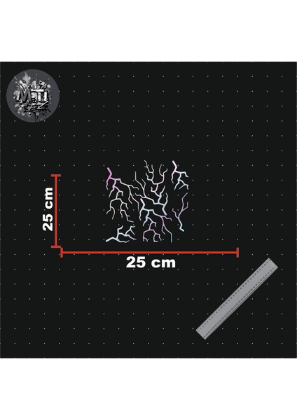 Şimşek Yıldırım 25X25CM Folyo Kesim Evrensel Üniversal Desen Kaplama Hologram fiyatları
