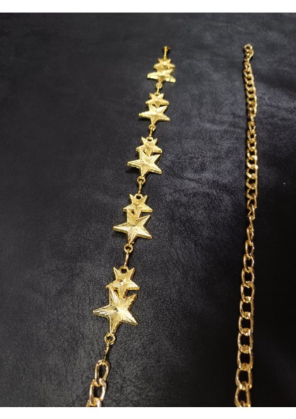 Çift Yıldız Detaylı Zincir Kemer, Kadın Kemeri, Ceket Kemeri, Gömlek Kemeri, Elbise Kemeri fiyatları