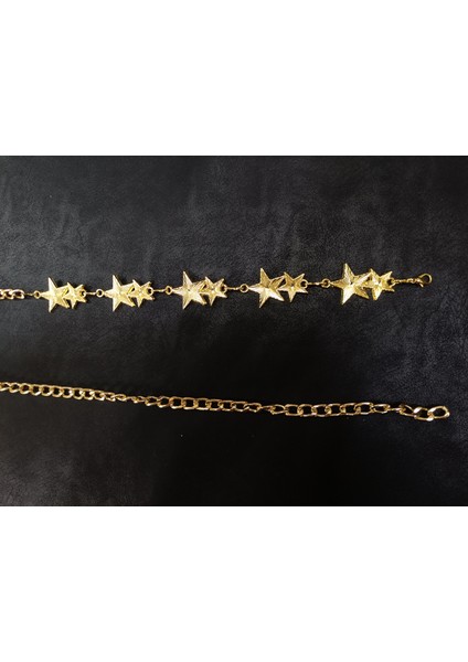 Çift Yıldız Detaylı Zincir Kemer, Kadın Kemeri, Ceket Kemeri, Gömlek Kemeri, Elbise Kemeri modelleri