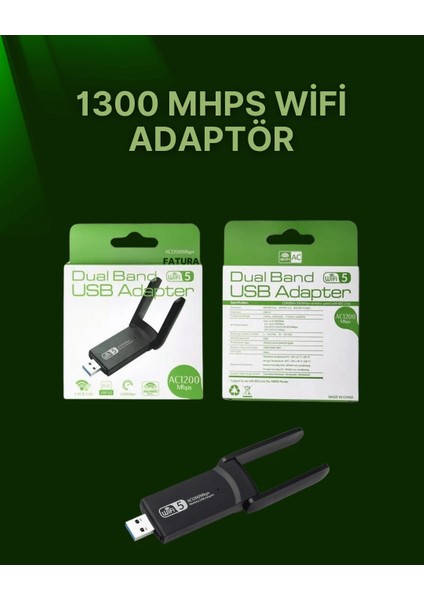 USB 3.0 Wireless Adaptör – 2.4ghz & 5ghz Destekli