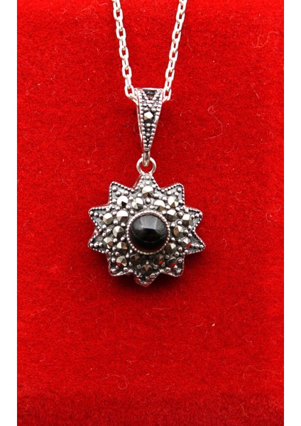 925 Ayar Kadın Oltu Taşı Kadın Kolye SK000110