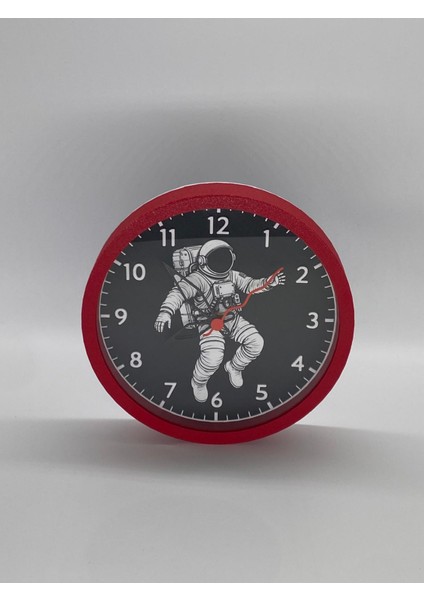 Astronot Görselli, Koyu Gri Kasa Duvar Saati indirimleri