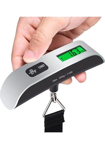 Dijital Işıklı Elektronik Askılı El Bagaj Tartısı Bavul Kantarı Seyahat Çantası 50KG ( Lisinya )