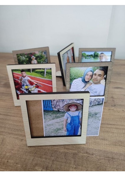 Ahşap (Fotoğraf Dahil) Polaroid Mini Fotoğraf Çerçevesi - 9X9CM Dekoratif Masa Üstü Çerçeve indirimleri