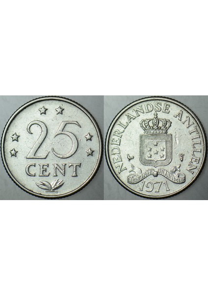 Hollanda Antilleri 25 Cent 1971.
