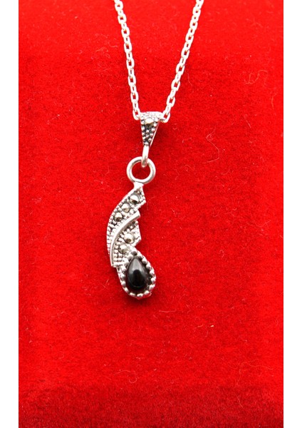 925 Ayar Kadın Oltu Taşı Kadın Kolye SK000109