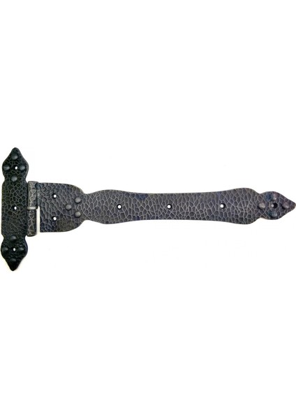 Antika Tarz Dekoratif Pirinç Kuyruklu Yönlü Dövme Menteşe - Battal, Oksit ( Lisinya )