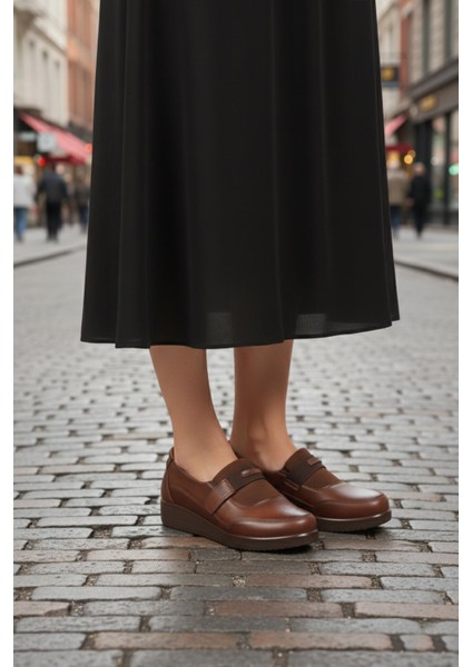 Ayakmod 293127 Z Taba Cilt Kadın Günlük Ayakkabı