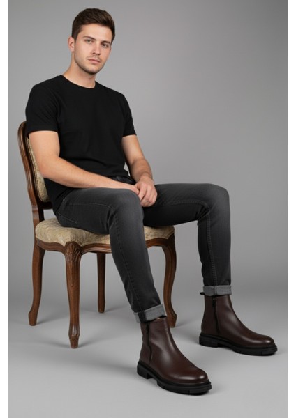 Chelsey Hakiki Deri Çift Fermuarlı Erkek Kışlık Bot modelleri