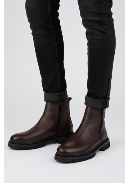 Chelsey Hakiki Deri Çift Fermuarlı Erkek Kışlık Bot fırsatları