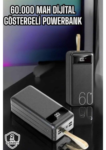 Powerbank 60.000 Mah Hızlı Şarj 4 Çıkışlı Uzun Şarj Süreli Dijital Göstergeli fiyatları