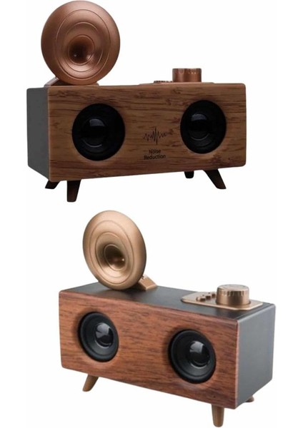 Bluetooth Nostalji Speaker Radyo Gramofon Ahşap Renk Vintage fırsatları