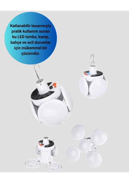 USB ve Solar Şarjlı Katlanabilir 5 Taraflı LED Lamba fiyatları