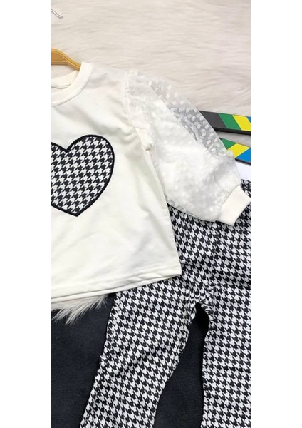 Kız Çocuk Kalp Aplike Ikili Takım - %100 Pamuklu modelleri