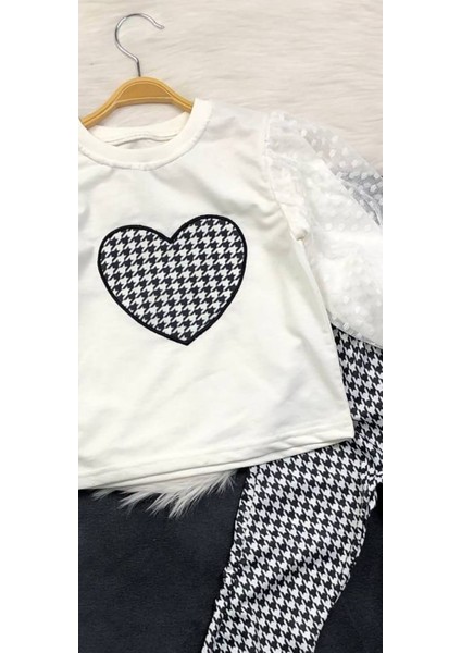 Kız Çocuk Kalp Aplike Ikili Takım - %100 Pamuklu fırsatları