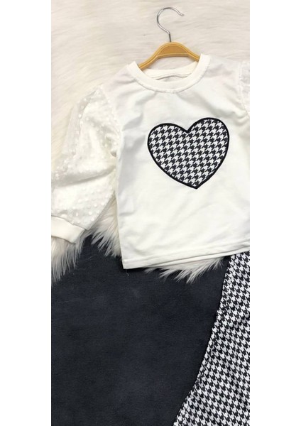 Kız Çocuk Kalp Aplike Ikili Takım - %100 Pamuklu