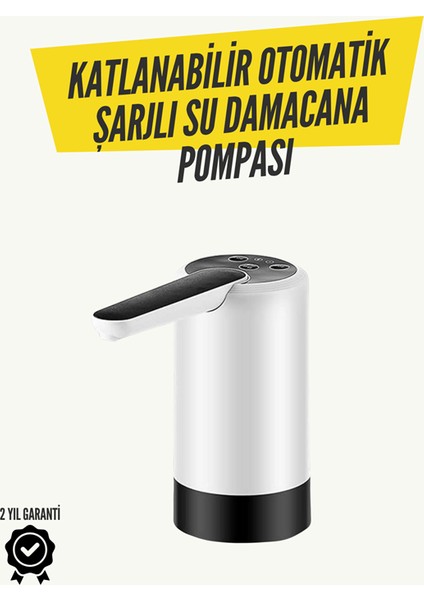 8000MAH Şarjlı Damacana Su Pompası | Tek Tuşla Otomatik Su Alımı | 40-80 Sn Dolum | Katlanabil