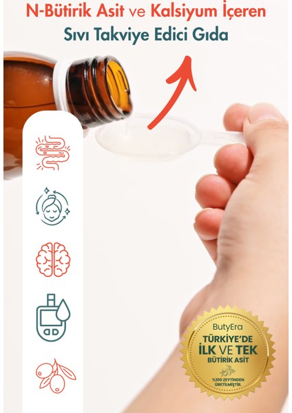 ButyEra Kids N-Bütirik Asit ve Kalsiyum İçeren Sıvı Takviye Edici Gıda(150ml) indirimleri