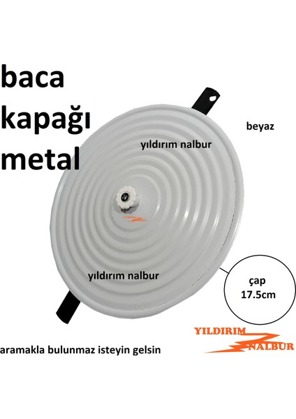 3 Adet Baca Kapağı Ince Model Beyaz 17,5 cm Baca Delik Kapağı Eskilerden fiyatları
