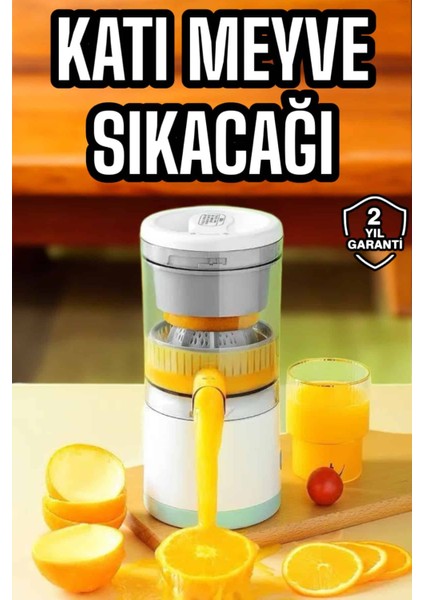 Bestonly Katı Meyve Sıkacağı Taşınabilir USB Şarjlı Pratik Paslanmaz Çelik Bıçaklı