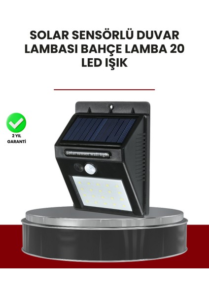 Bahçe ve Dış Mekanlar Için Güneş Enerjili 20 LED Hareket Sensörlü Lamba