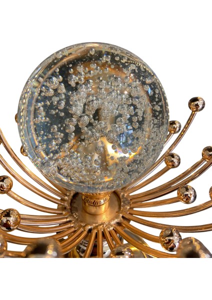 Gold Kristal Küreli 2’li Dekoratif Obje – Modern & Lüks Salon Masa Üstü Aksesuar modelleri
