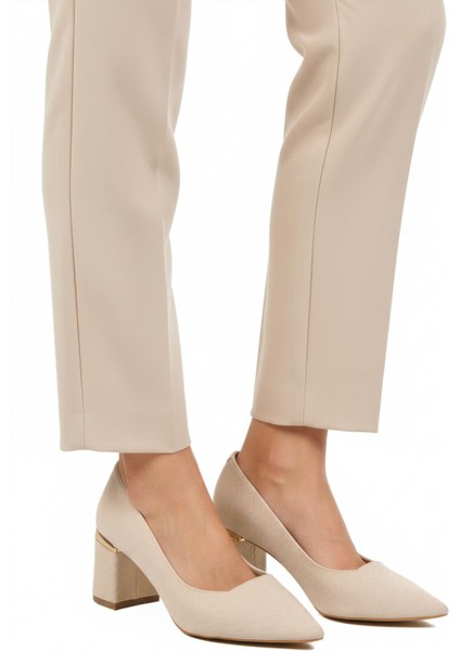 619004 Z Bej Kadın Topuklu Ayakkabı modelleri