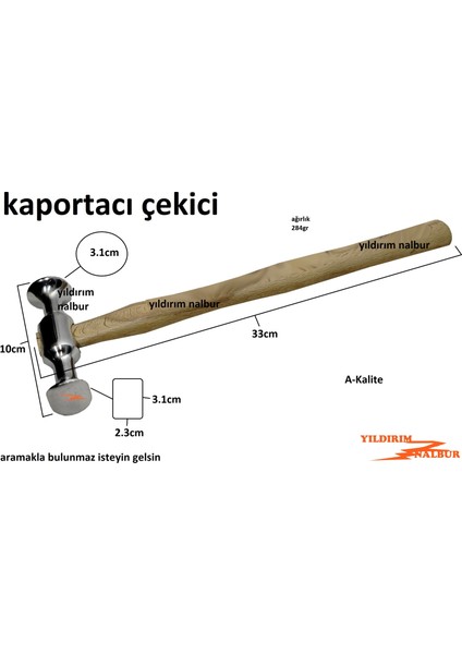 Kaportacı Çekiç Kaportacı Çekici Oval Kafa Yuvarlak Baş fiyatları