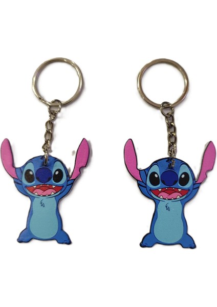 Karakter Figürlü Metal Anahtarlık (Stitch) (Toplam 2 Adet)
