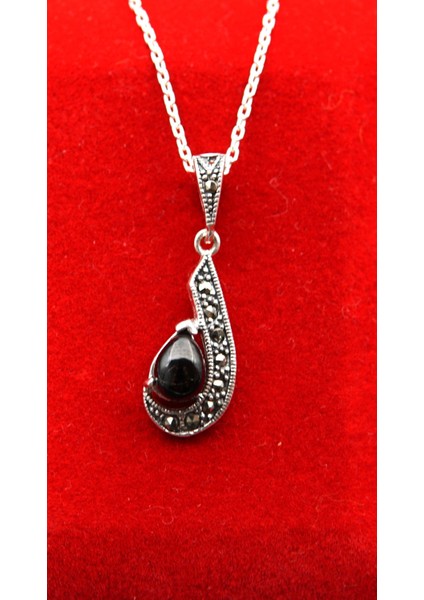 925 Ayar Kadın Oltu Taşı Kadın Kolye SK000111