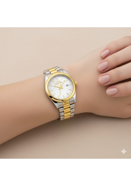 SL.09.2473.3.05 Kadın Kol Saati | Iki Renkli Çelik Şıklık ve Inci Kadran Zarafeti fiyatları