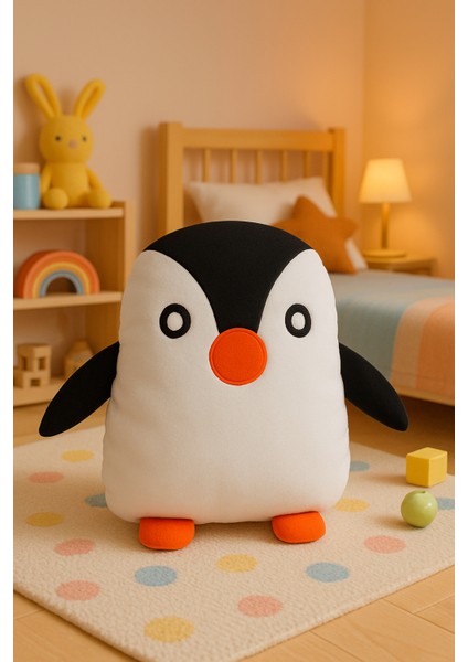 Lumo Penguen Peluş Yastık – Sevimli Penguen Oyuncak Yumuşacık Dokulu - Uyku Arkadaşı ve Hediyelik