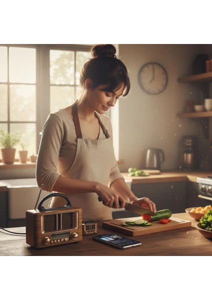 Küçük Mini Boy Retro Ahşap Tasarım Bluetooth Hoparlörlü Radyo – Fm/am Destekli, Şarjlı ve Taşınabilir Radyo NS-8108 (5047) fiyatları