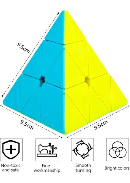 Profesyonel 3x3 Speed Piramit Üçgen Zeka Küpü