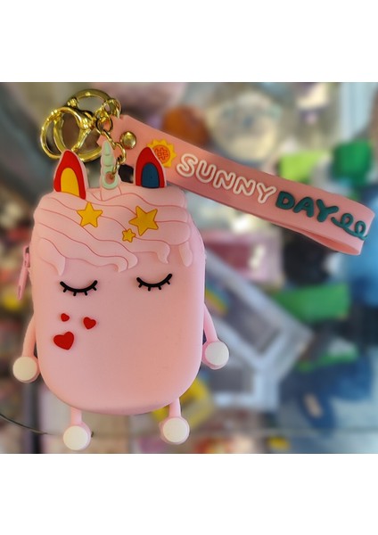 Çok Amaçlı Fermuarlı Silikon Mini Cüzdan Anahtarlık AD98100