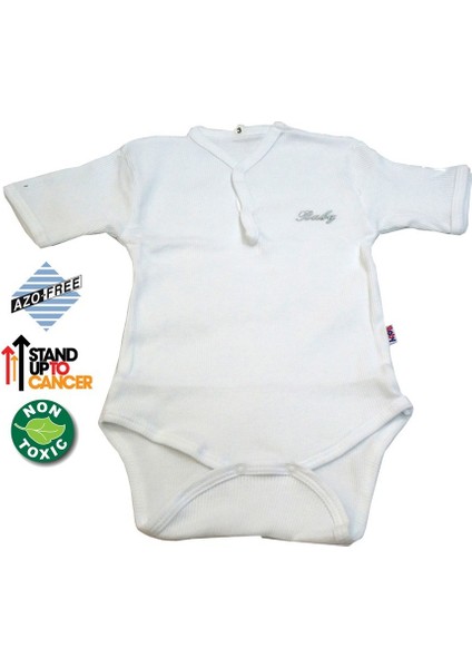 Sema Baby Yarım Kol Kaşkorse Badi (Body) - Beyaz 18-24 Ay