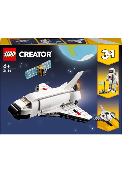 LEGO Creator Uzay Mekiği 31134-6 Yaş ve Üzeri Çocuklar Için Astronot ve Uzay Gemisi Modelleri Içeren Yaratıcı Oyuncak Yapım Seti (144 Parça)