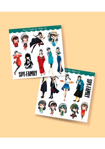 Yor 2li Sticker Seti -Spy x Family Parlak Kağıt -Çıkartma -Süsleme -Anime Etiket fiyatları
