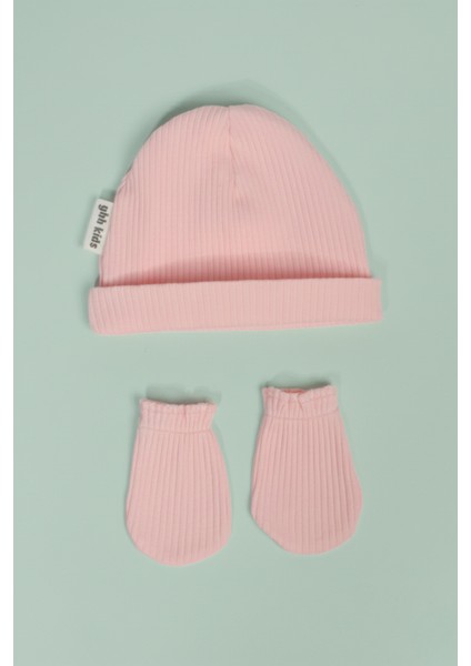 Yeni Doğan Şapka & Eldiven Seti – %100 Pamuklu Penye Extra Yumuşak Hafif Terletmez, 0-6 Ay Unisex