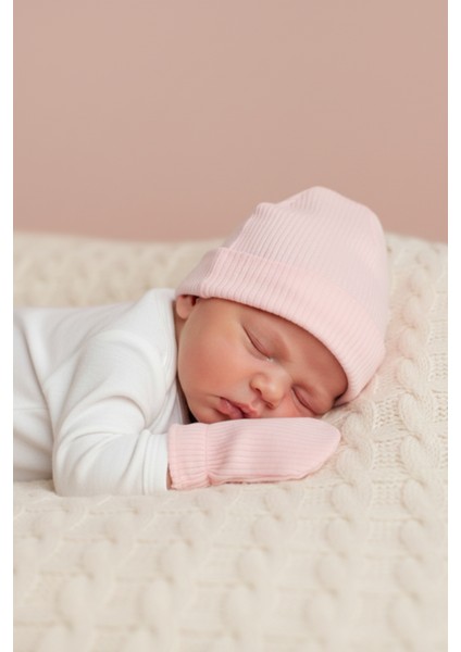 Yeni Doğan Şapka & Eldiven Seti – %100 Pamuklu Penye Extra Yumuşak Hafif Terletmez, 0-6 Ay Unisex fiyatları