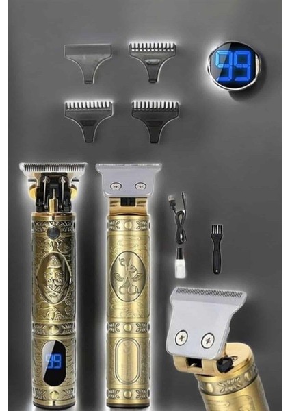 Tıraş Makinesi Şarjlı Profesyonel Saç Kesme Makinesi Gold Çizik Tıraş fırsatları